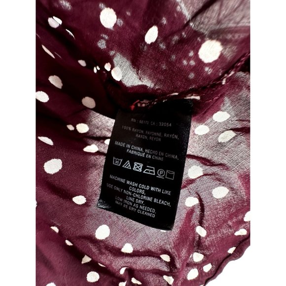 Anthropologie Maeve Polka Dot Blouse size Medium Maroon/White - Picture 4 of 7